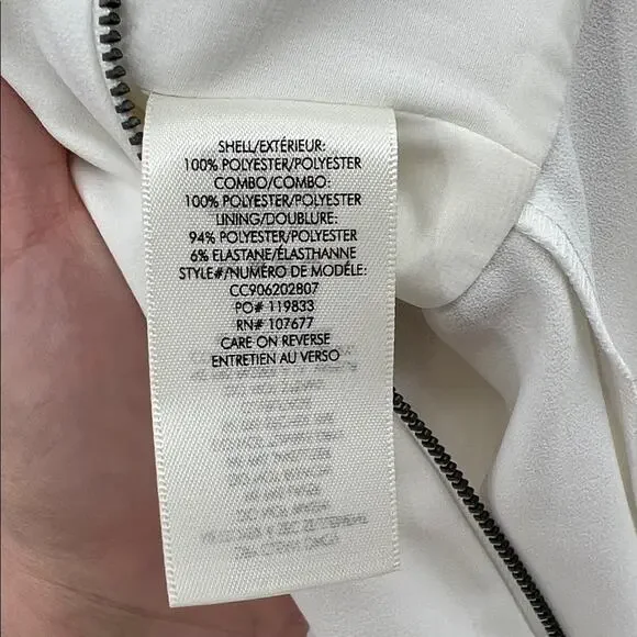 Alice + Olivia Keeva Diagonal Ruffle Jumpsuit - Off White - 2